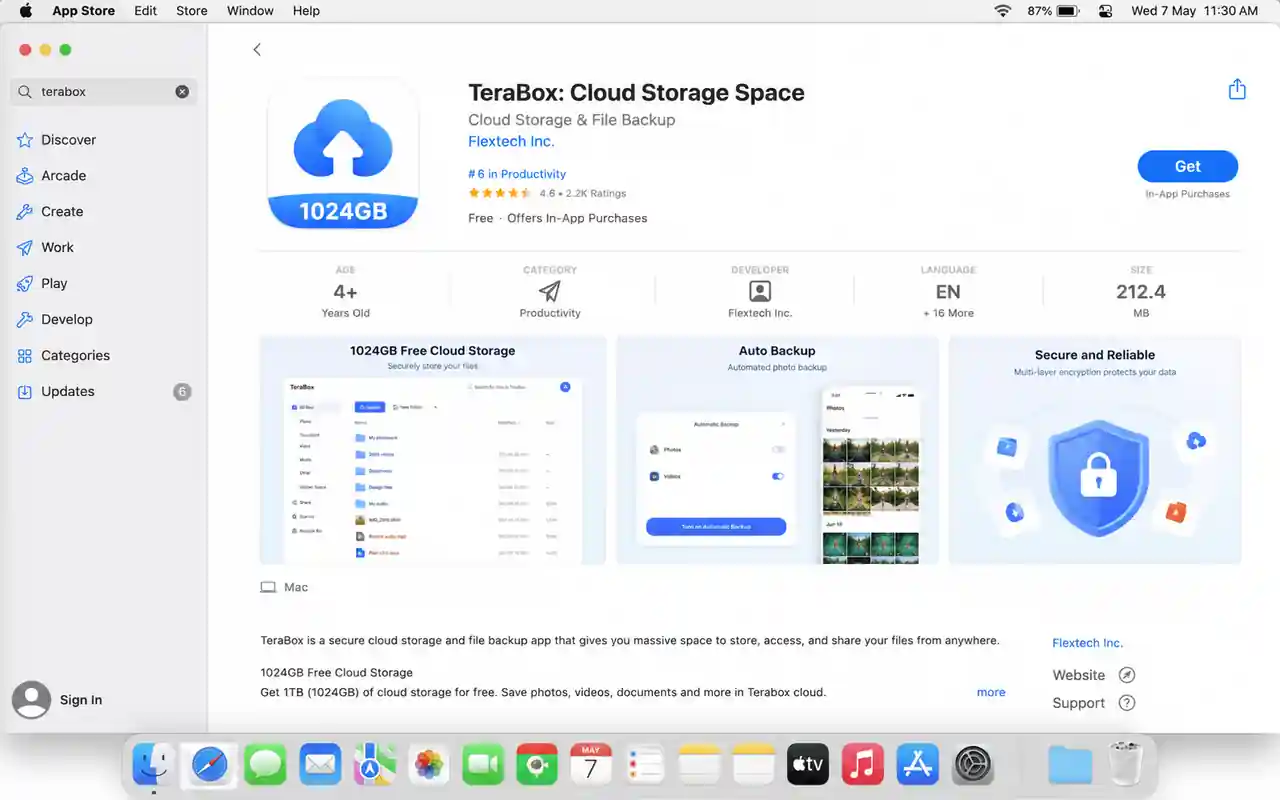 PC 5 TeraBox application access for Mac